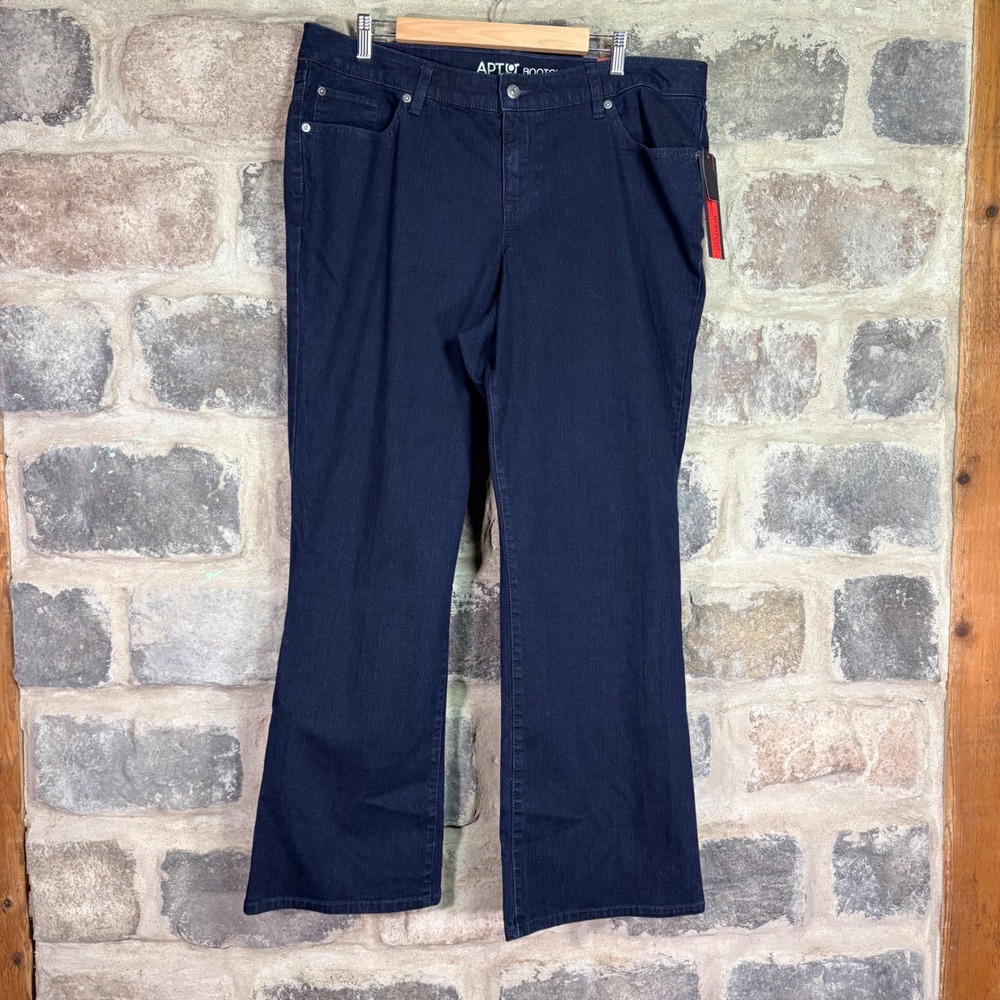 Apt‎ 9 Womens Bootcut Jeans Brooklyn Wash Dark Indigo Modern Fit 16W NWT MN31404